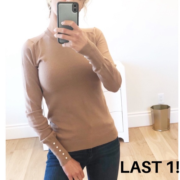 Looks by Lauren Sweaters - PARK CITY Camel Long Sleeve Knit Top
